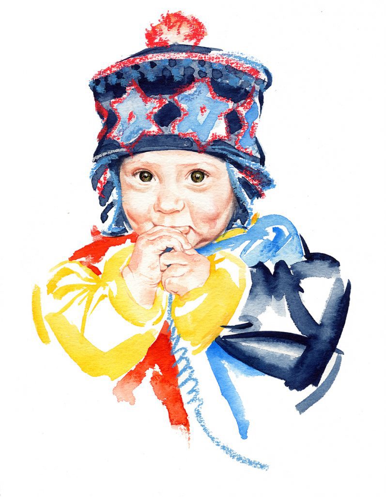 Illustration Portraits Baby Jake Calvert Hat