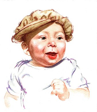 Illustration Portraits Baby Joel Calvert